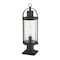 Z-Lite Roundhouse 1 Light Outdoor Pier Mounted Fixture, Black And Clear Seedy 569PHM-533PM-BK - alternate 2